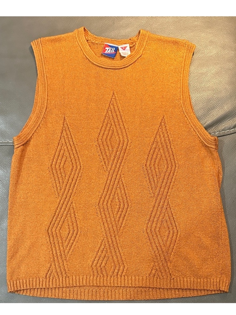 SALE THIS WEEKEND 🍾 Tail Orange Textured Knit Sleeveless Tank